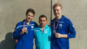 Matthias links, 1. Platz, Trainer Fatih, Anton rechts, 2. Platz